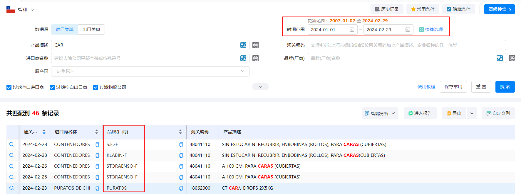 海关贸易数据,智利海关贸易数据,凯发K8天生赢家一触即发智利海关贸易数据